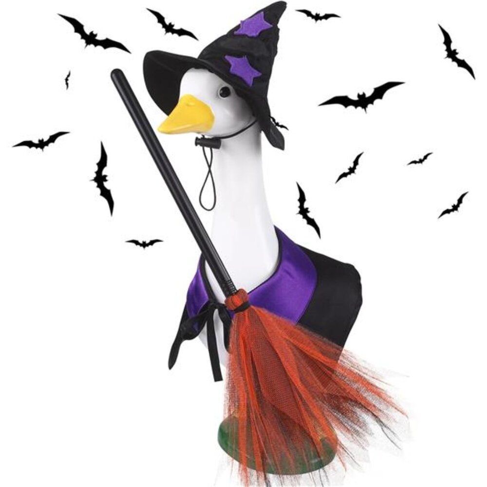 Halloween Goose Outfit Witch‎ Lawn Porch Goose Clothes Fall Halloween Goose